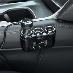 YANTU B39 Portable Wired Charger Mini Car Charger Phone Charger 3 Socket 2 USB Cigarette Lighter for Car