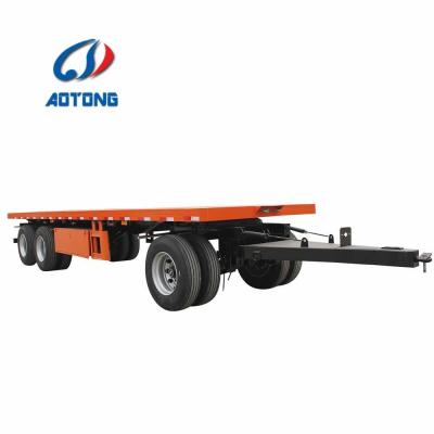 20 pés 40 pés 20-40 toneladas Pequeno reboque de carga de cama plana Reboque completo Carga útil máxima 40T 2/3 eixos
