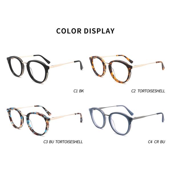 Круглый читая OEM 4 стекел металла ацетата красит для женщин и людей