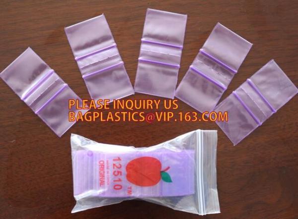 LDPE apple mini zip lock poly bag/printed plastic packaging bag, Apple Mini k Baggies Mix Colors 1.5x1.5