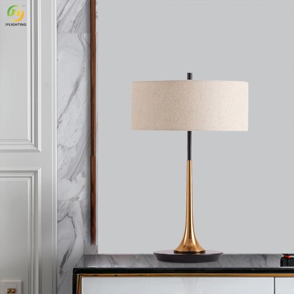 Modern Fabric Bedside Table Lamp with E14 Bulb and Iron Base
