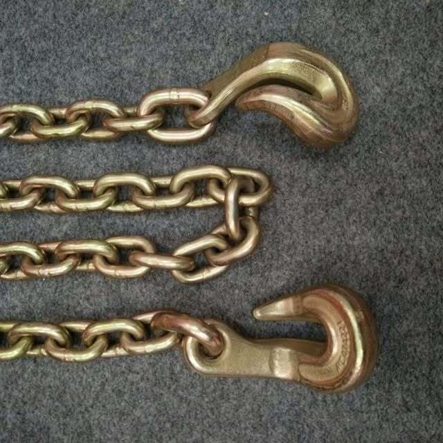 Galvanized Binder Chains Alloy Steel Cargo Lashing Chain With Grab Hooks