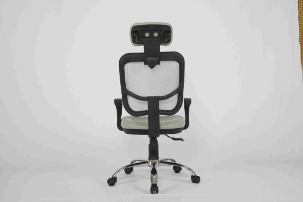 Gray Color Fabric Home Computer Chair With Headrest , Mesh Back For Office