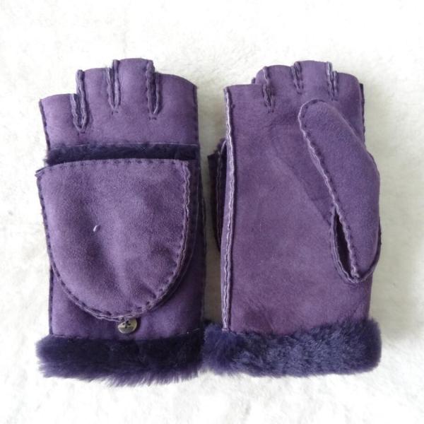 Touch screen multifunctional sheep skins mitten leather mittens with fingers