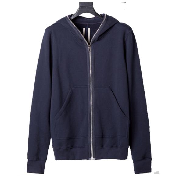 Wholesale bulk top quality solid color fleece fitness men casual full face zip hoodie