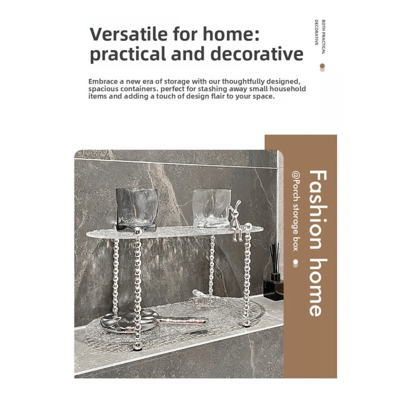 Modern Minimalist Design Acrylic Double-layer Standing Type Storage Rack for Bathroom Desktop
