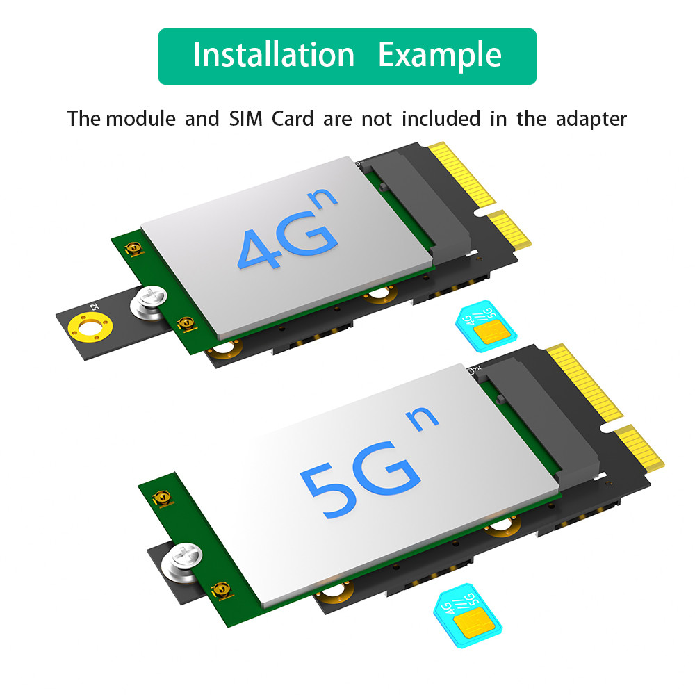 Мини PCI-E к NGFF M.2 B-ключевой адаптер с двойным слотом для SIM-карты NANO 3G / 4G / 5G WWAN модуль на складе