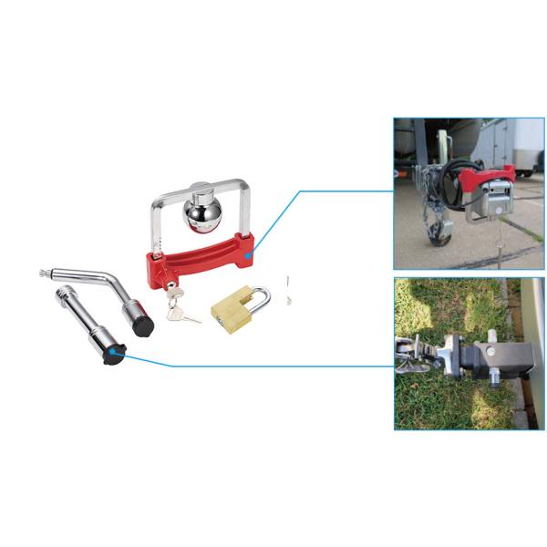 Steel Zinc Alloy and Copper Trailer Locks for Universal Couplers Same Key Hitch Kit