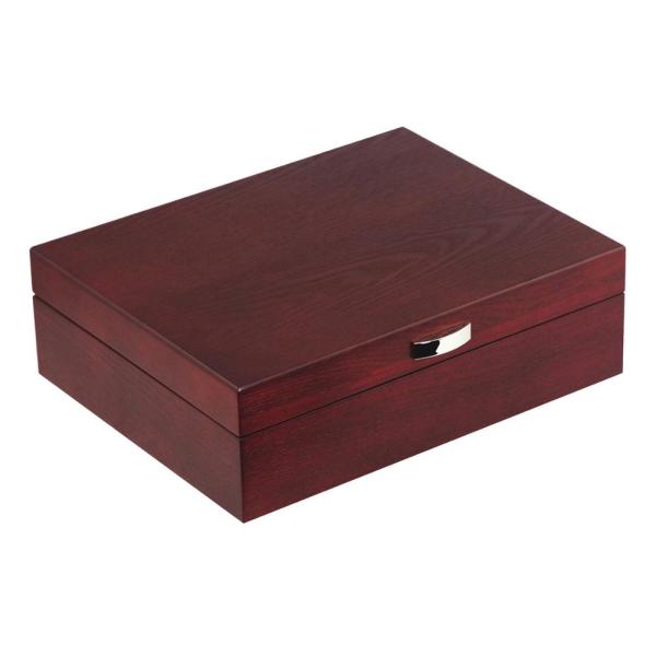 8 Slots Black Lacquered Nature Veneer Wooden Watch Box in Stocked