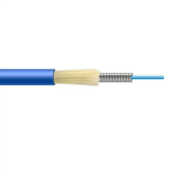 SM MM LSZH PVC Spiral Steel Armoured Fiber Optic Cable , Tactical Fiber Optic Cable Indoor