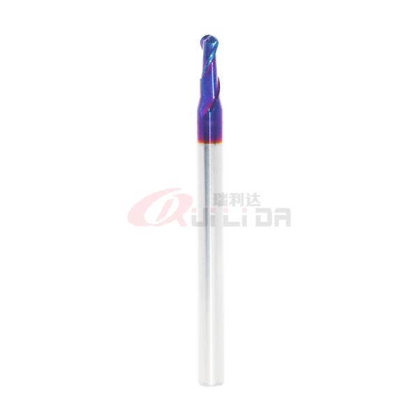 HRC65 Hardness Carbide Ball Nose End Mill 3mm 2 Flutes 30 Degree For Hard Steel