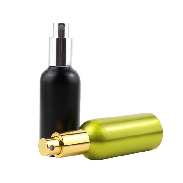 Metal Press Pump Golden Matte Black Aluminum Bottle For Cosmetics