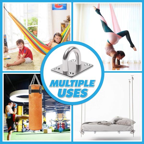 Placa de ojo cuadrado de acero inoxidable resistente a la corrosión para cierres de puertas y colgantes de pared