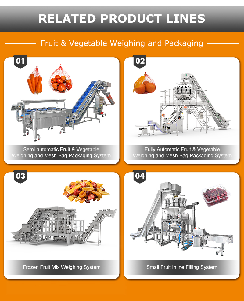 Fruit Tray Sealing Packaging Line | With Automatic Tray Denester & Fruit Linear Weigher