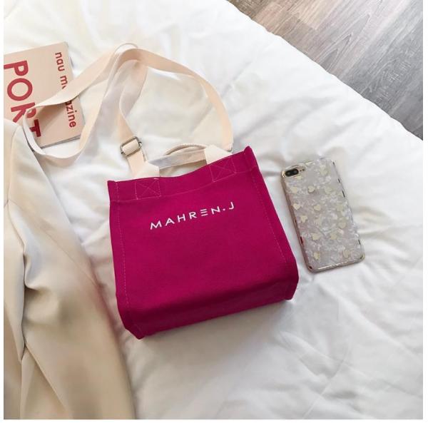 Customized Color Small Woman Cotton Canvas Shopping Tote Bag with Custom Printed Logo
