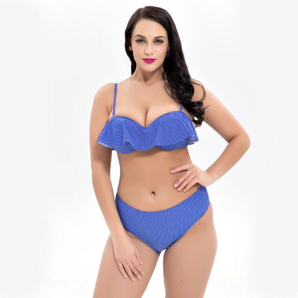 Plus Size Two piece Swimsuit colorful Swimsuit Women Push up 1930