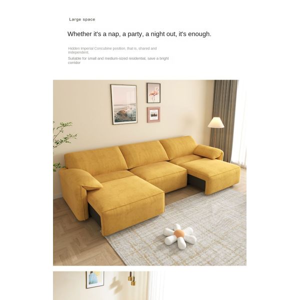 Modern Corner Accent Sofa Recliner Tufted Upholstered Fabric Power Recliner Sofa Bed Extendable Multifunctional Living Room