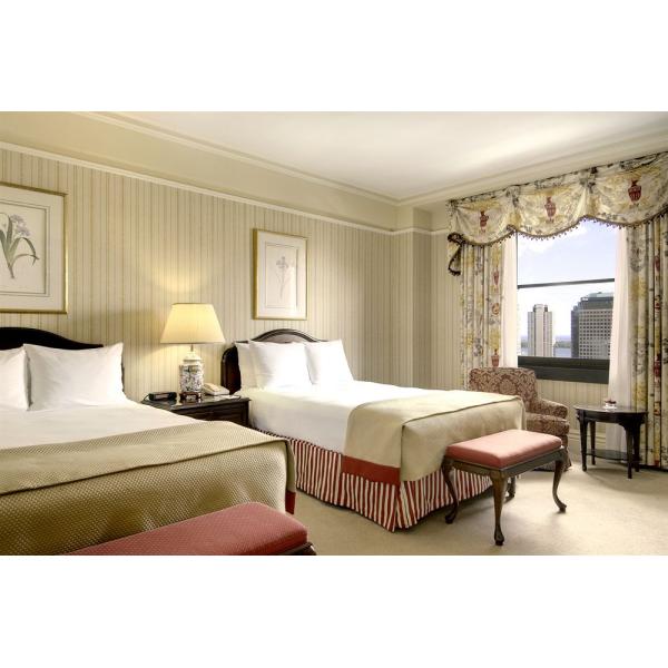 Luxury King / Twin Bed Ebony Wood Guest Room Furniture MDF Custom