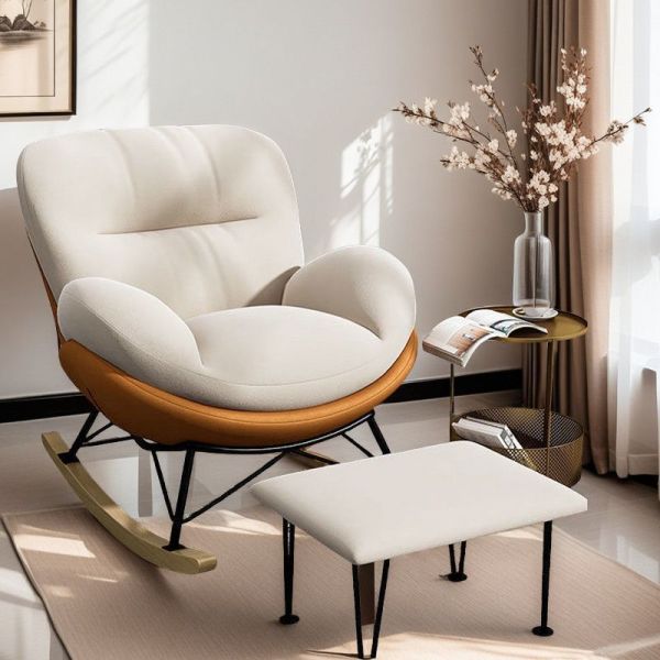 Modern Design Fabric Living Room Lounge Rocking Chair Furniture Luxury Hotel Home Leisure Single Sofa Chairs