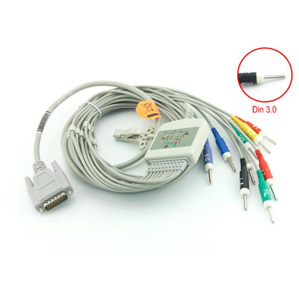 Padrão da resistência do ohm do IEC 4,7 K dos Leadwires dos acessórios 10 do equipamento médico do CABO do ECG