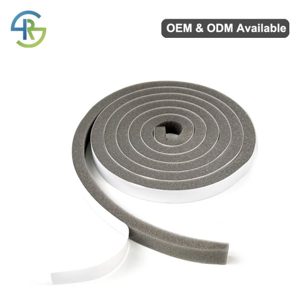 Customizable PU Foam Insulation Strips High Density Weatherstripping Tape Grey & White