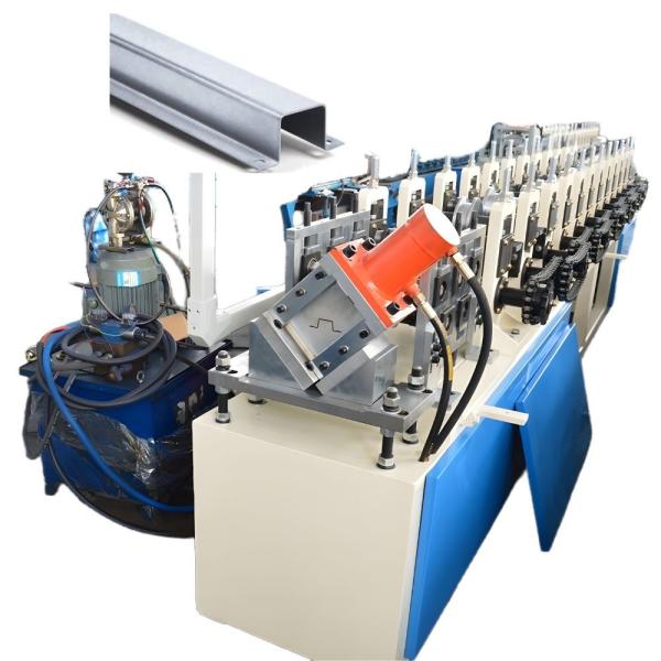 Сцинкованная стальная верхняя шляпа вертикальная стойка крестная стойка поддержки ролл Формирующая машина складская система