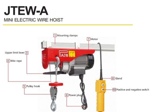 Compact and Electric Chain Hoist for Smooth and Operation Gear Mechanism and Ball Bearings 120V/230V Power Supply Options