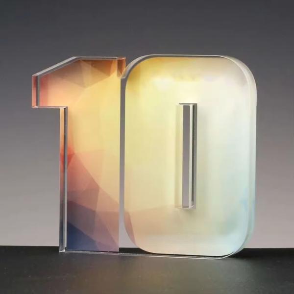 Modern Design Clear Acrylic Number Trophy for Employee Recognition 25 years