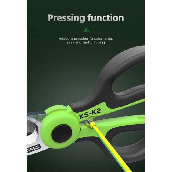 El prensar rápido de acero inoxidable de la cuchilla del cortador de Kevlar de la fibra óptica KS-K2 Scissor la cuchilla