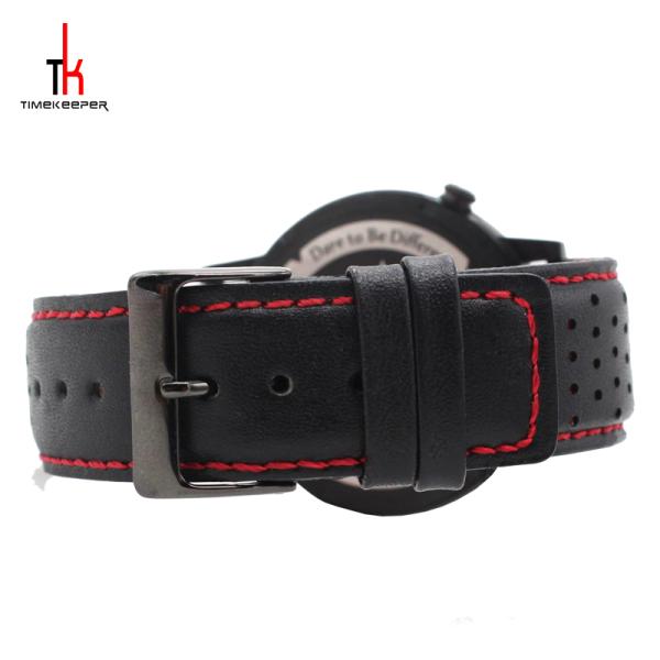 Big Dial Round Mens Stainless Steel Watch With Japan Movement Black