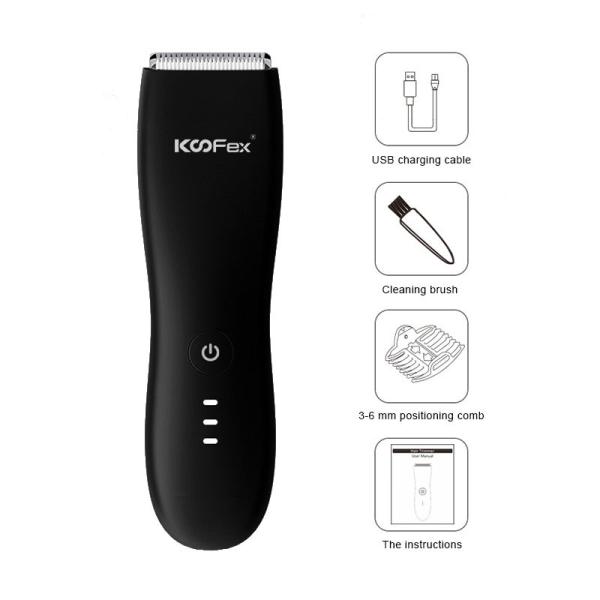 5W USB Rechargeable Waterproof Hair Trimmer For Body Groin Haircut