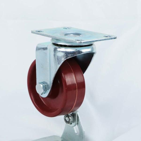 3 Inch Rigid Plate High Temperature Caster Wheels Brown Solid Wheel High Heat Swivel Casters