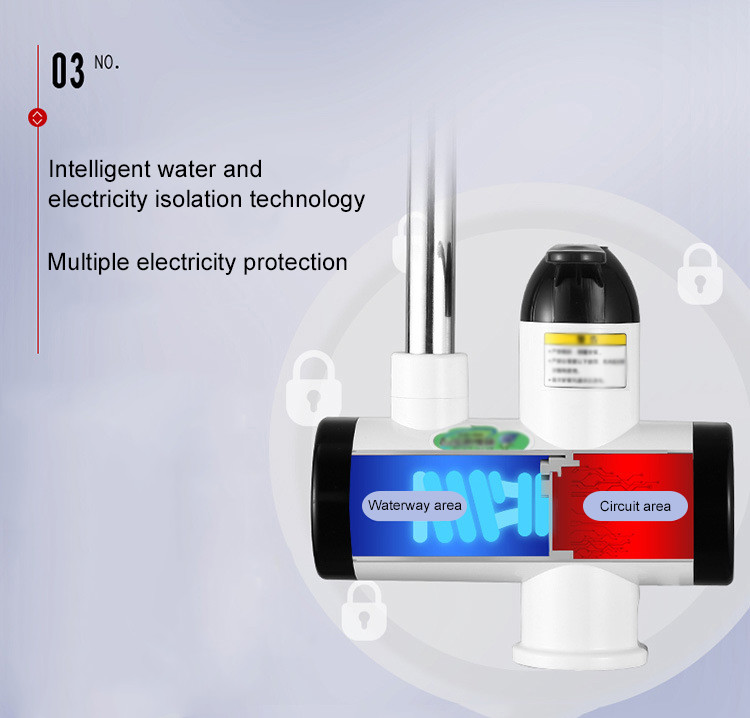 кран горячей и холодной воды быстрое электрическое IPX4 элемента SS304 30-60℃