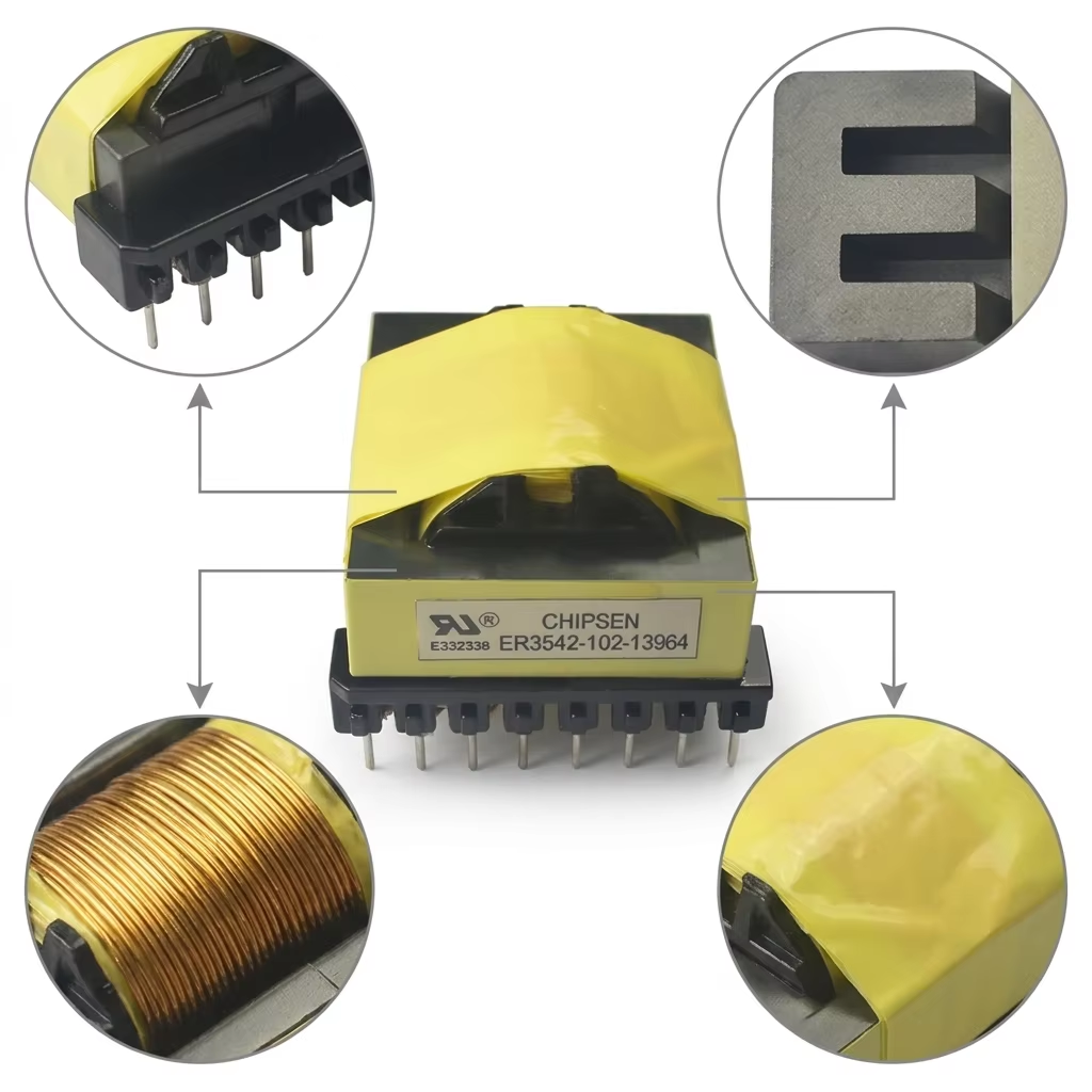 ER35 Pure Copper Ferrite Core High Frequency SMPS Transformer Vertical PCB Mount