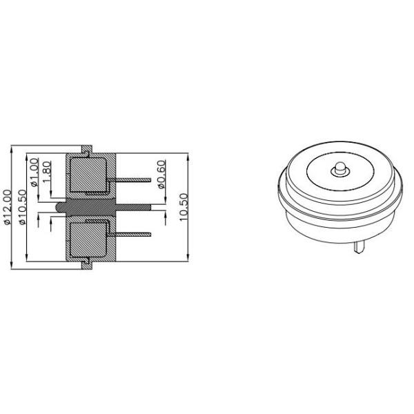 10.5mm Round Magnetic Connector Waterproof 12v Magnetic Power Connector Black / Silver