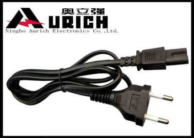 Black Color 2 Pin Brazil Power Cord Rubber Sheathed For Appliance 10A 250V
