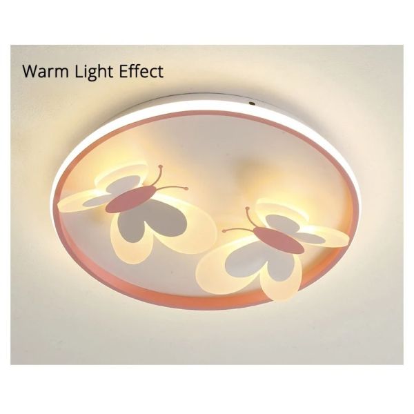 girl bedroom lamp Indoor Study Salon Creative Decorative pink Butterfly ceiling lamp(WH-MA-301)