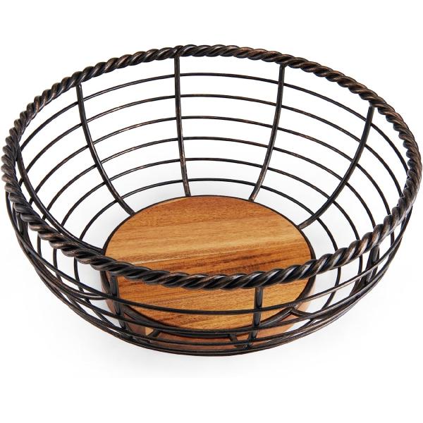 Compact Folding Wooden Fruit Bowl for Space-Saving Kitchen and Living Room Storage