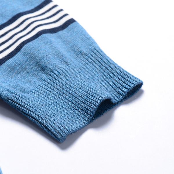 Stripe Winter Woolen Sweater For Mens , Crew Neck Mens Pullover Sweater