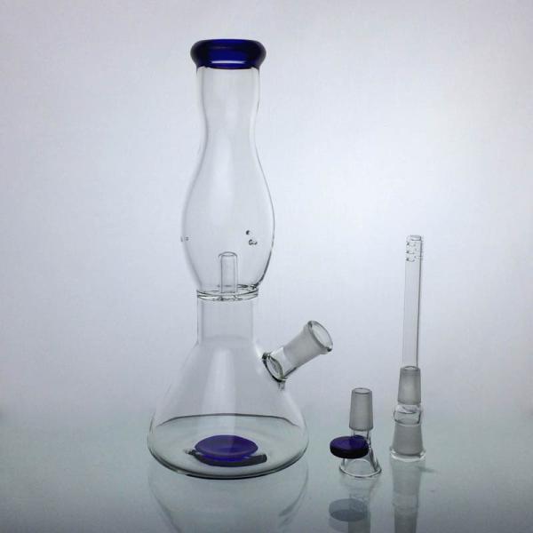 Durable 10'' Glass Beaker Bongs Dab Rig Blue Water Pipes 14mm Joint Bowl