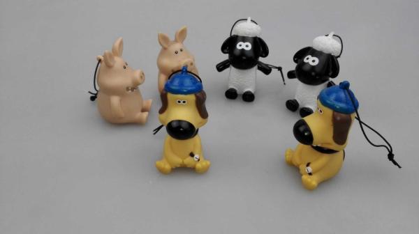 Sheep Little Kids Mini Duck Keychains Vinyl Toy With Ring , Animal Ring Toy