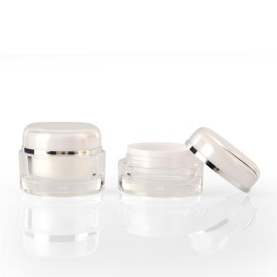 Double Wall Acrylic Round Hair Care Skincare Cream Jar Packaging With Dome Cap 15g 30g 50g