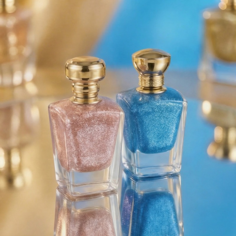 100ml Glass Perfume Bottles Beveled Rectangle Inner Coating Metal Cap Empty