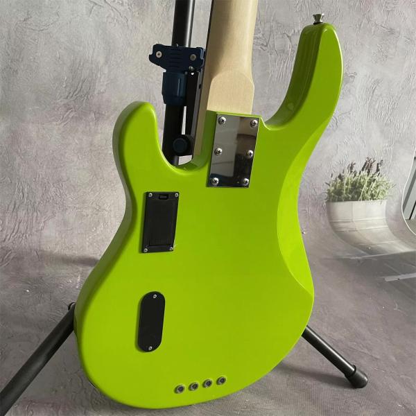 Custom 4 Strings Stingray Electric Bass Guitar in Green with White Pickguard Rosewood Fretboard