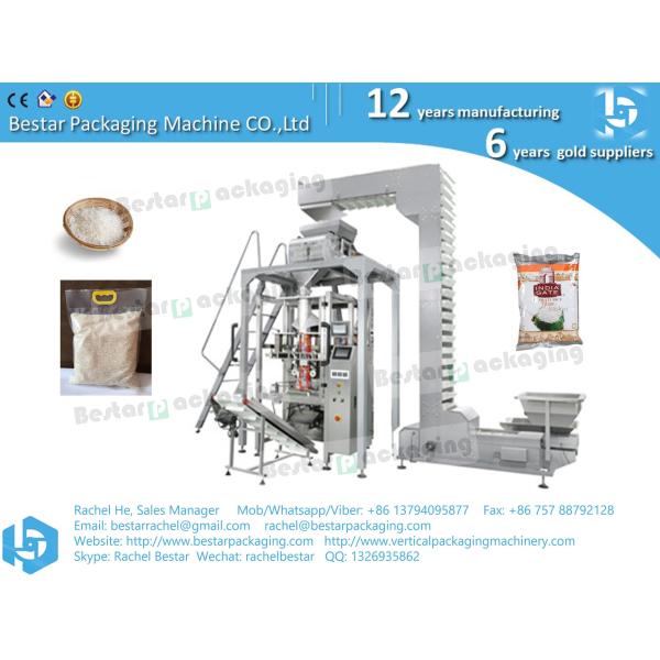 VFFS vertical packaging machine with multi heads weigher rice packaging with Z type elevator