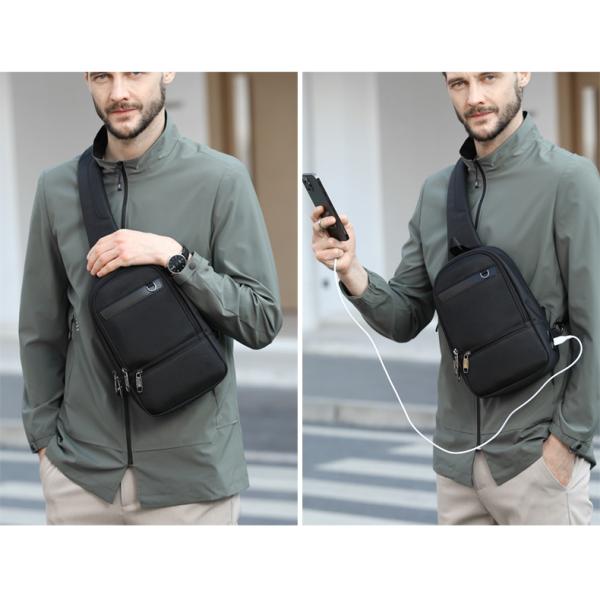 OEM ODM Легкий водонепроницаемый кроссбоди мужской рюкзак с USB-портом
