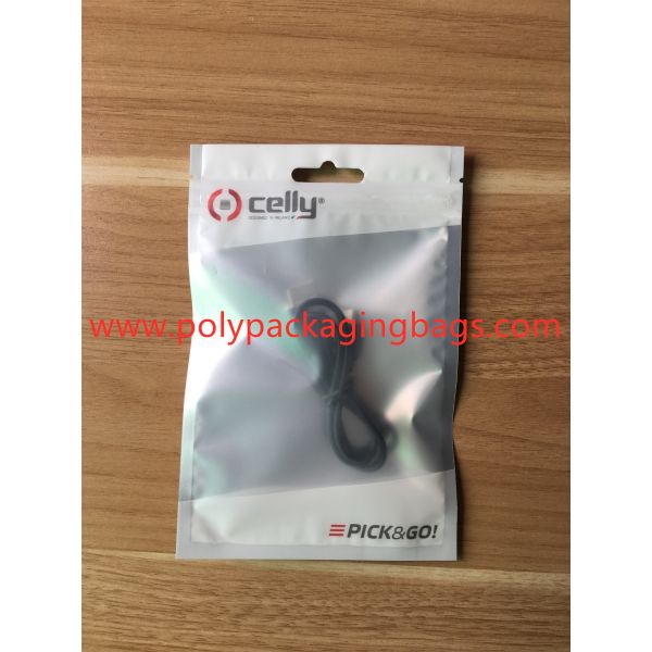 White Plastic Translucent Pearl Film Data Line Zipper Bags 8 Colors Gravure Printing