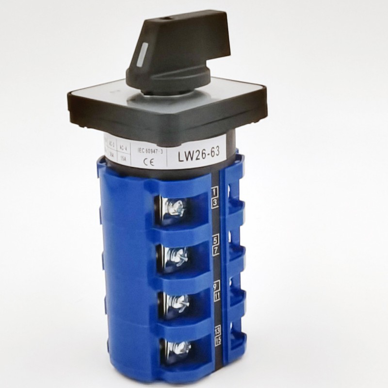 Model LW26 63A Motorized 4-Pole 3-Position 1-0-2 Rotary Cam Switch for Various Motorized Applications