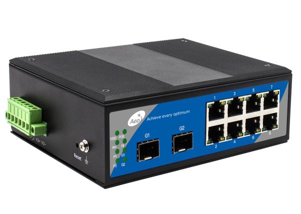 240V Power Over POE Ethernet Switch 2 Fiber Ports And 8 POE Ports