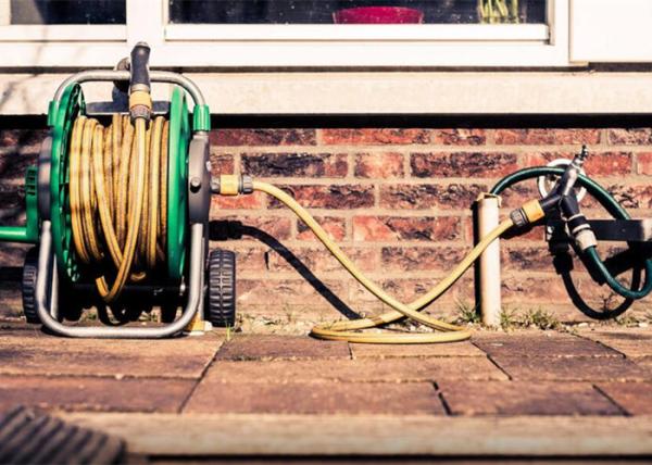 PVC Garden Hose Pipe Fiber Braided Reinforced With Plastic Connector Fittings